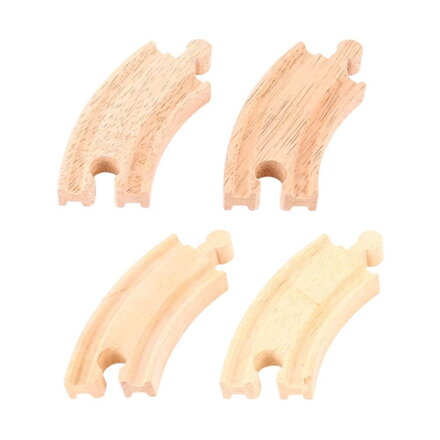 Bigjigs Rail Drevené koľaje Krátka kruhová koľaj - 10 cm - 4 ks