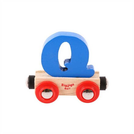 Bigjigs Rail Drevené vláčiky - Vagónik Písmeno Q