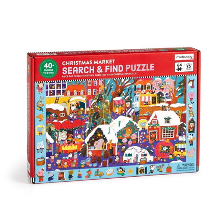 Mudpuppy Puzzle Hľadaj a nájdi Vianočný trh