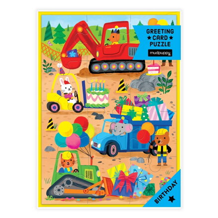 Mudpuppy Puzzle s blahoželaním Na stavenisku