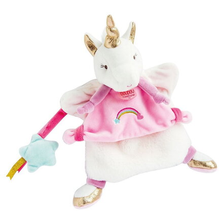 Doudou Plyšová maňuška jednorožec 25 cm