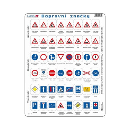 Larsen Vzdelávacie puzzle Dopravné značky 48 dielikov