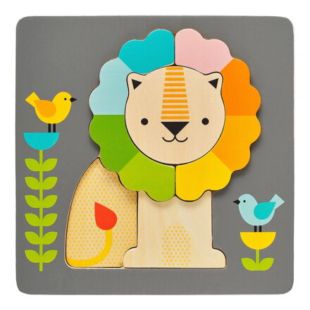 Petitcollage Drevené puzzle Lev