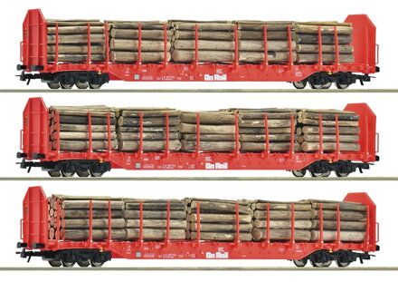 Roco Sada 3 kusov klanicových vozňov Rnoos s nákladom OnRail - 6600318