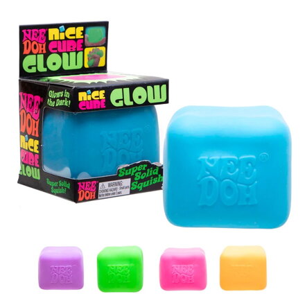 Schylling NeeDoh Nice Cube Glow antistresová kocka svietiaca v tme