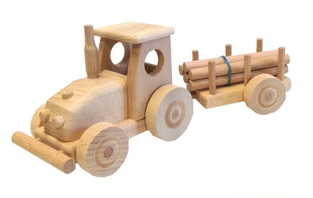 Ceeda Cavity Drevený Traktor s vlečkou