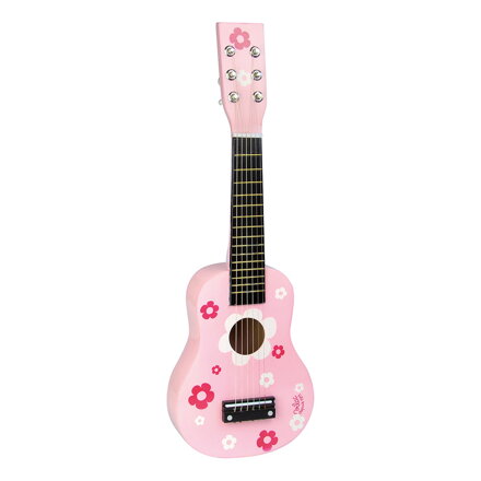 Detská gitara s kvetmi ružová