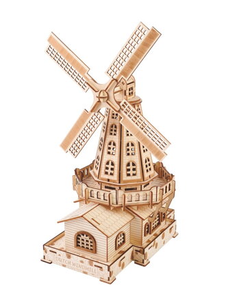 Woodcraft Drevené 3D puzzle Holandský veterný mlyn 127 ks