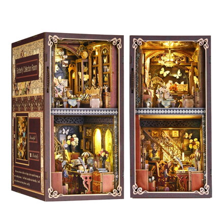 2Kids Toys 3D skladačka Zarážka na knihy Miniatůra domčeka Dom zberateľa motýľov
