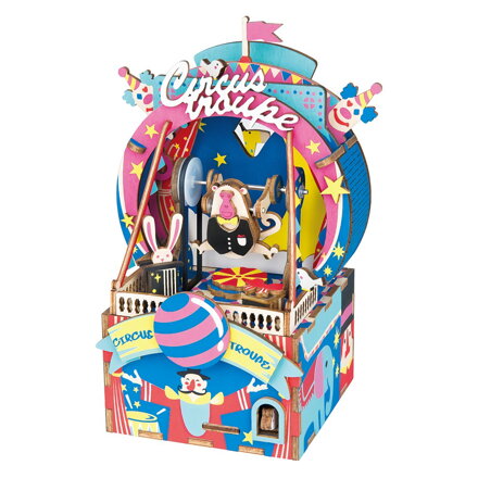 RoboTime 3D drevená skladačka hracej skrinky Malý cirkus