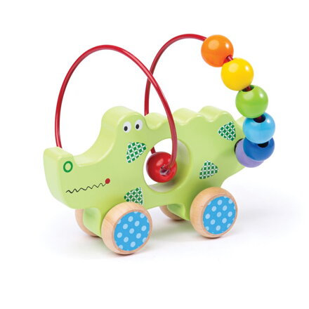 Bigjigs Toys Motorický labyrint na kolieskach - Krokodíl