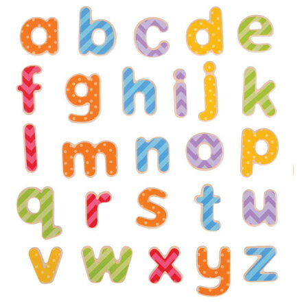 Bigjigs Toys Drevené magnetky Abeceda - Malé písmená 63 ks 