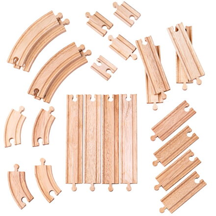 Bigjigs Rail Drevené koľaje Set 24 dielov