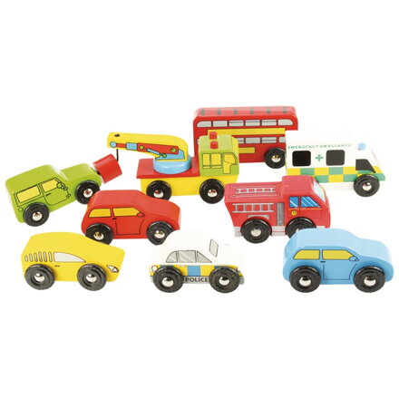 Bigjigs Rail Drevené vláčiky - Sada áut