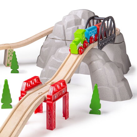 Bigjigs Rail Drevené vláčiky - Set vysokohorská dráha