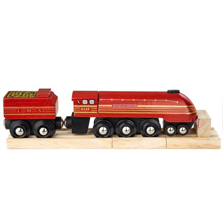 Bigjigs Rail Drevené vláčiky - Replika lokomotívy Duchess of Hamilton
