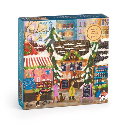 Galison Fóliové puzzle Joy Laforme Vianočné trhy 1000 dielikov