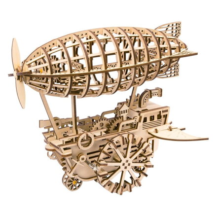 RoboTime Drevené 3D mechanické puzzle Fantastická vzducholoď 229 ks