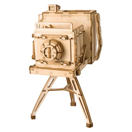 RoboTime Drevené 3D puzzle Historický fotoaparát 140 ks