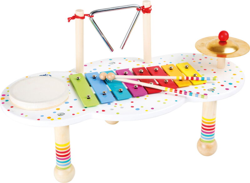 Small Foot Drevený muzikálny hudobný stolček s bodkami - poškodený obal