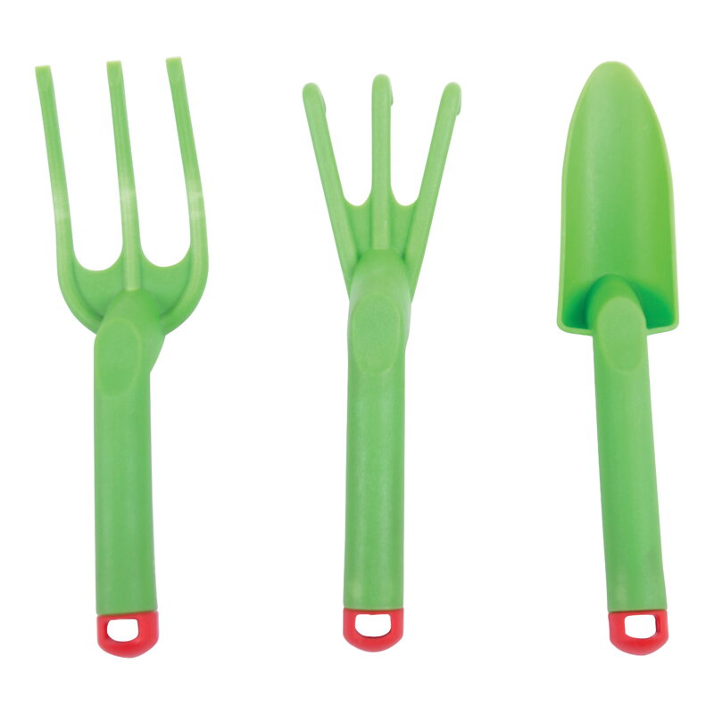 Bigjigs Toys Záhradný set náradia zelený 3 ks