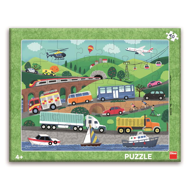 Dino Puzzle doskové Dopravné prostriedky 40 dielikov