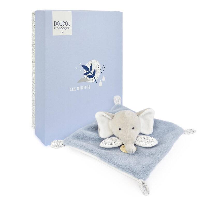 Doudou Plyšový muchláčik modrošedý Slon19 cm