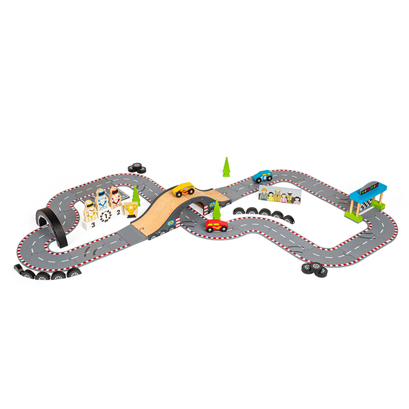 Bigjigs Rail Drevená autodráha závodný deň - poškodený obal