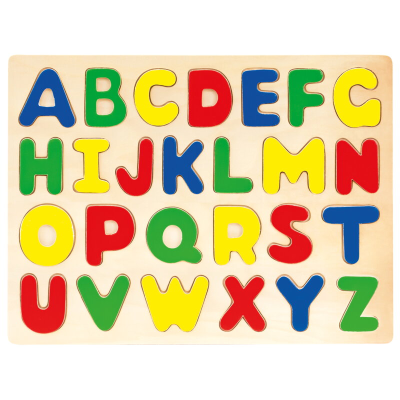 Bino Drevené vkladacie puzzle Abeceda