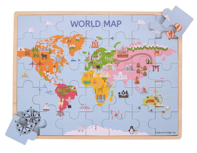 Bigjigs Toys Puzzle - Mapa sveta