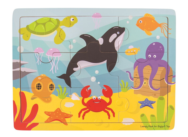 Bigjigs Toys Puzzle - Morský svet 9 ks