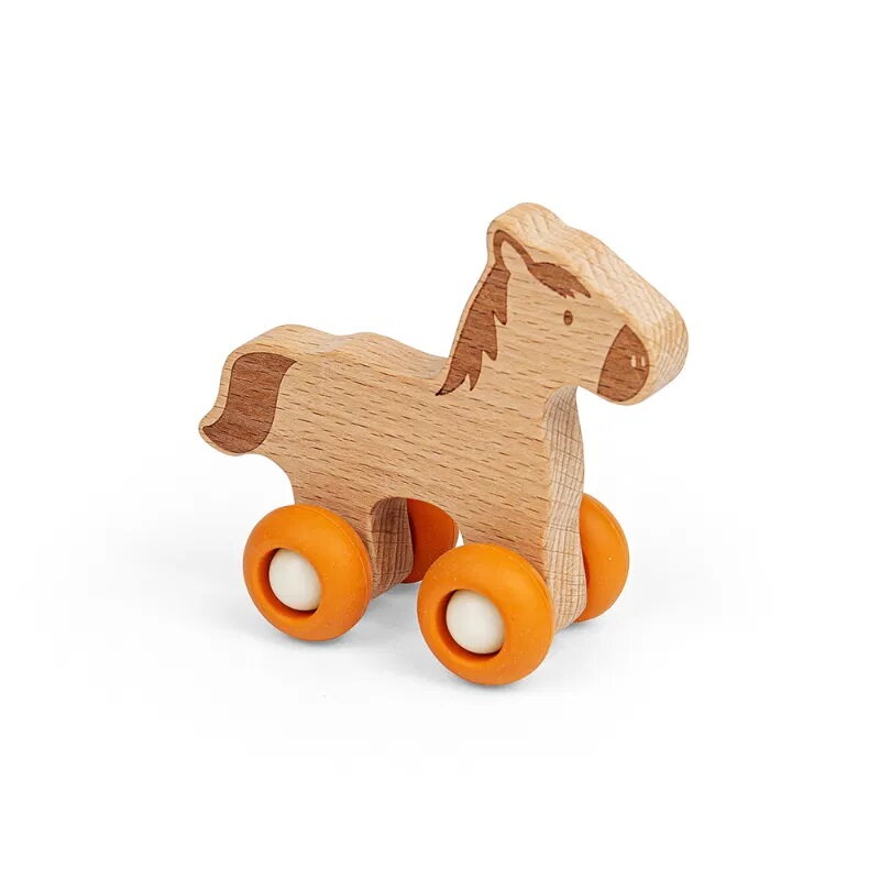 Bigjigs Toys Domáce zvieratko na kolieskach Kôň