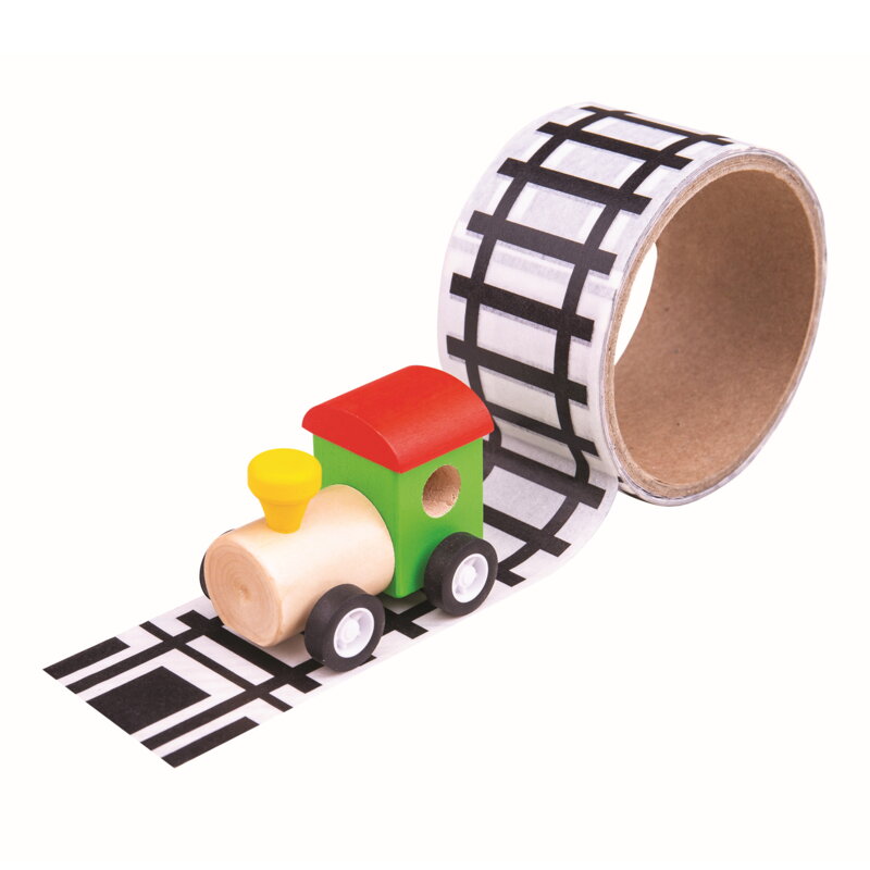 Bigjigs Toys Lepiaca páska koľajnice s lokomotívou