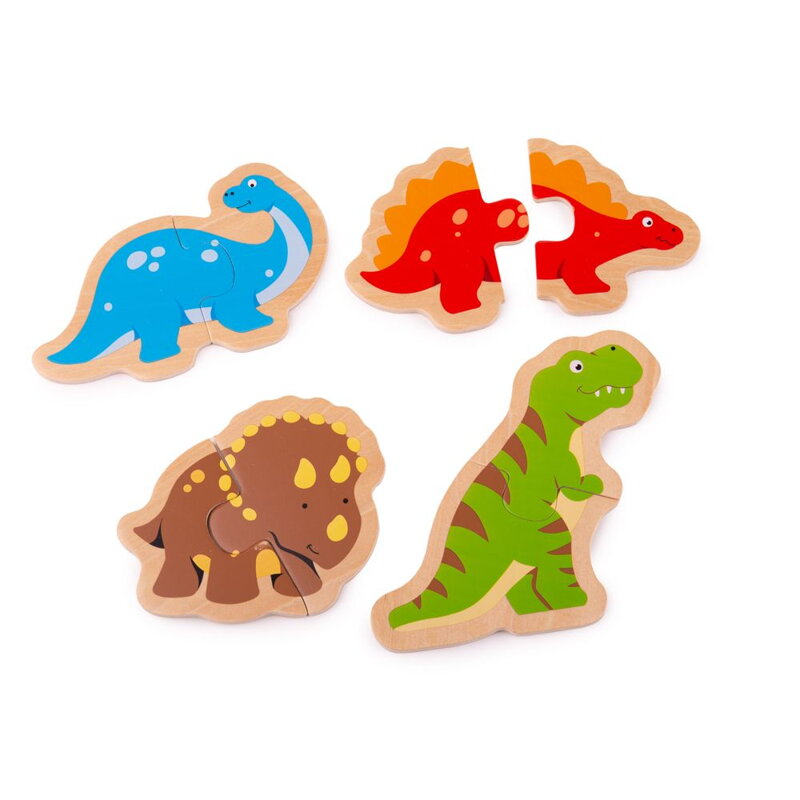 Bigjigs Toys Dvojdielne puzzle - Dinosaury
