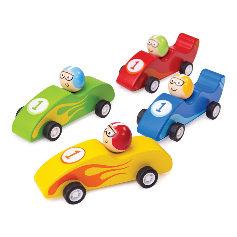 Bigjigs Toys Farebné pretekárske auto 1 ks