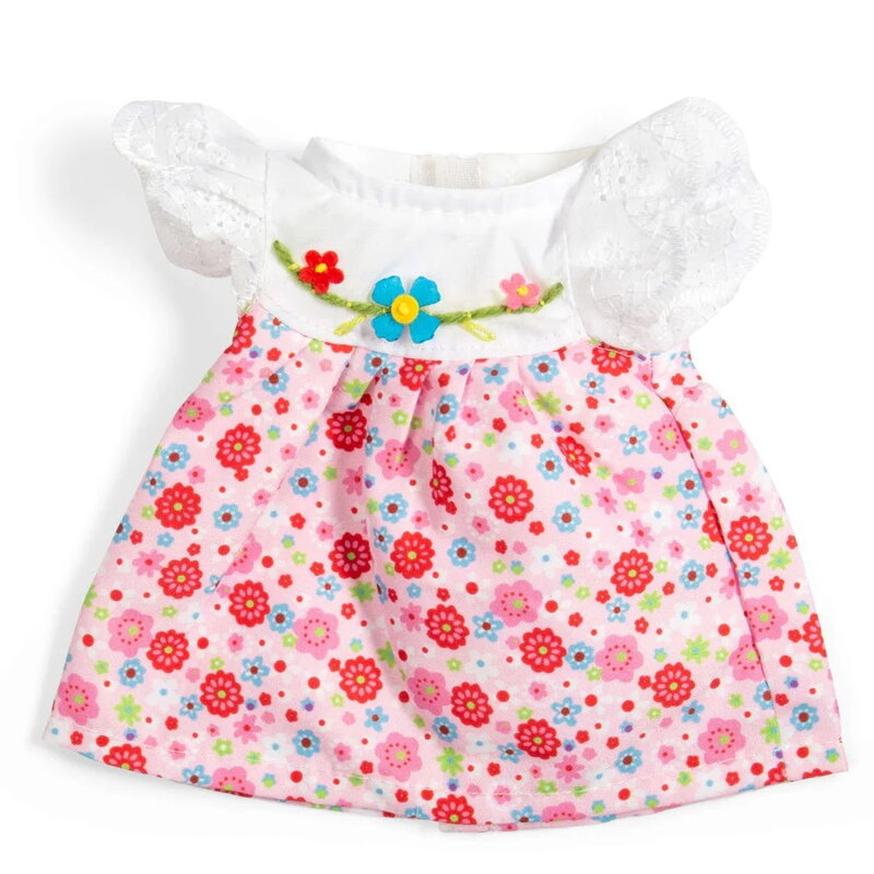 Bigjigs Toys Ružové šaty s čipkovanými rukávmi pre bábiku 28 cm