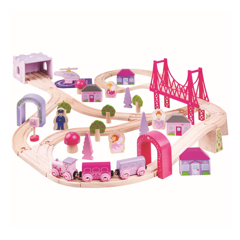 Bigjigs Rail Drevená vláčikodráha pre dievčatá - Rozprávka