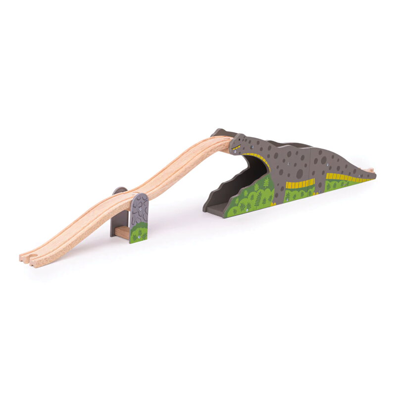 Bigjigs Rail Drevené vláčiky - Most s dinosaurom