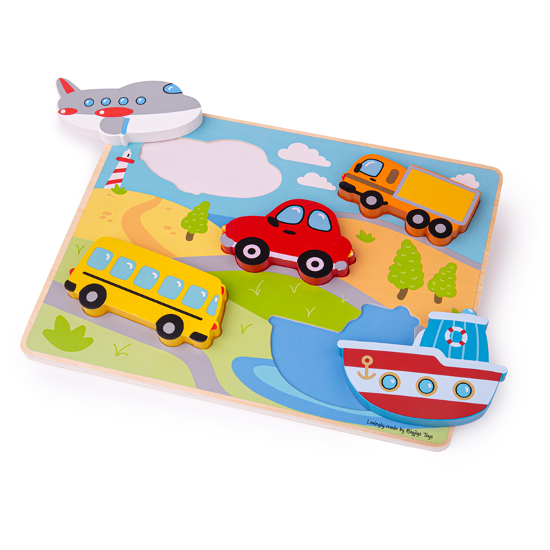 Bigjigs Toys Vkladacie puzzle - Dopravné prostriedky