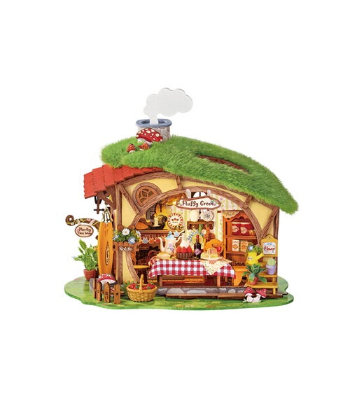 RoboTime 3D drevená skladačka Miniatúra domčeka Čarovný les Fluffy Grove