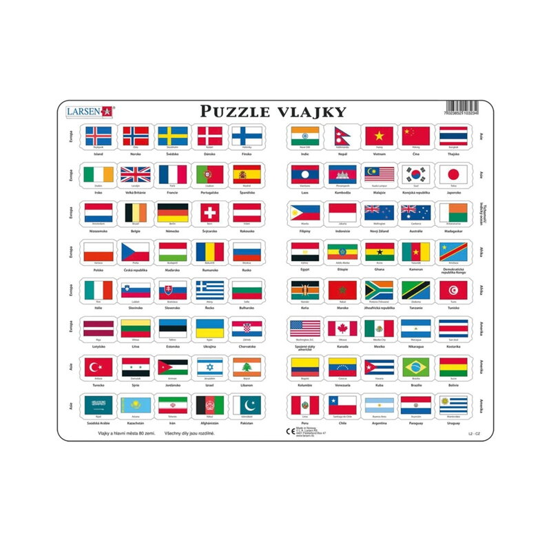 Dino Vzdelávacie puzzle Vlajky