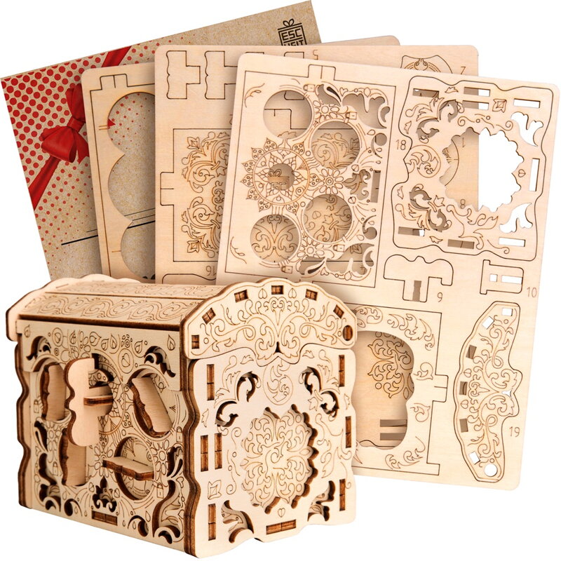 3D drevená skladačka Secret Treasure Box