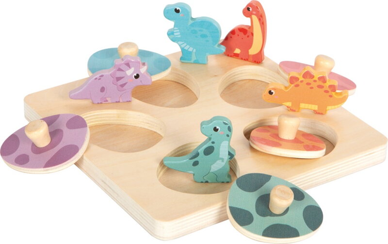 Drevené pamäťové puzzle Dino