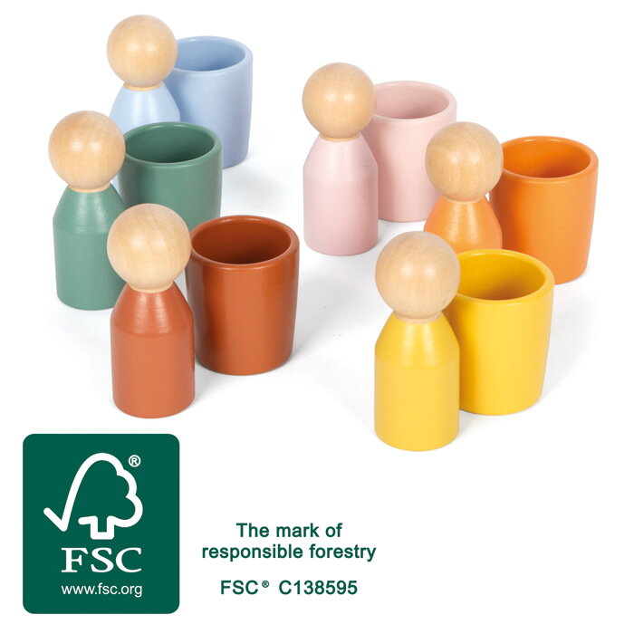 small foot Montessori triediace kalíšky s figúrkami