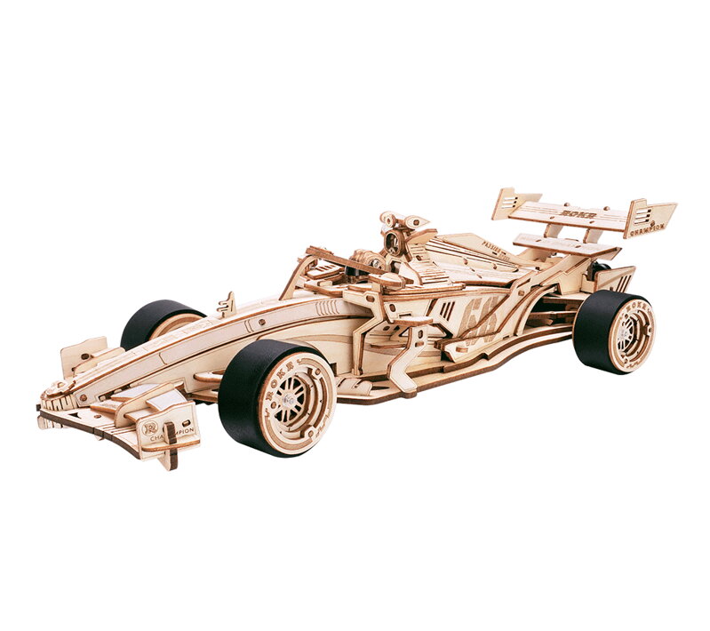 RoboTime 3D drevené puzzle Pretekárske auto