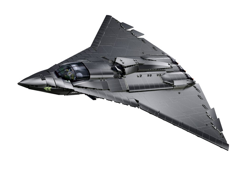 Sluban Model Bricks M38-B1525 Stíhacie lietadlo J-36S v mierke 1:44