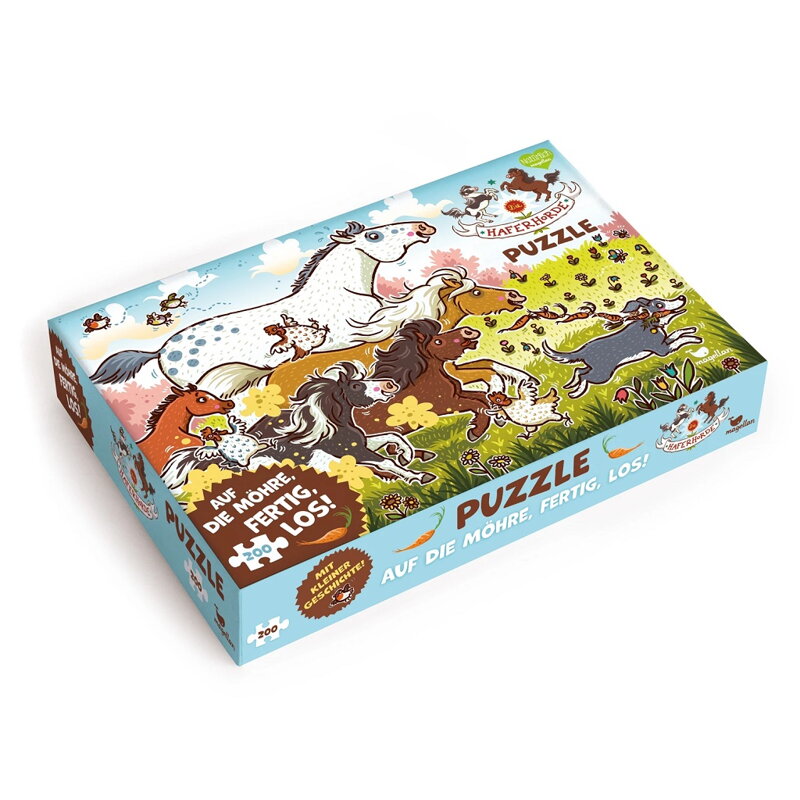Puzzle Ovesná parta Závod o mrkvičku 200 dielov