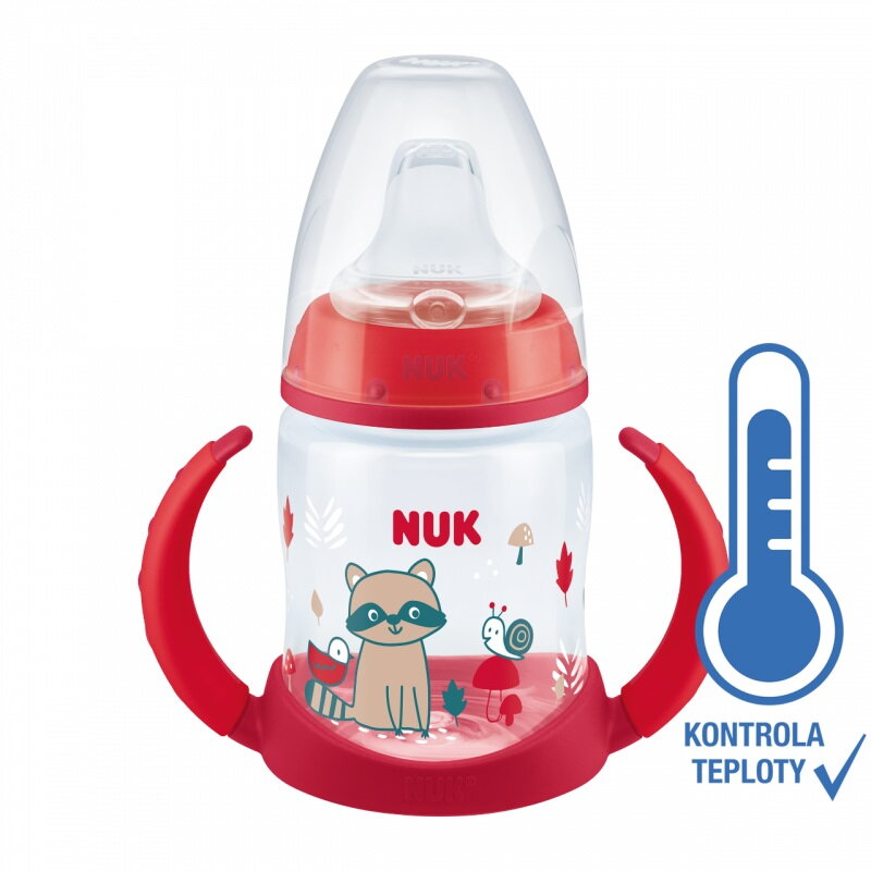 NUK FC fľaša na učenie s kontrolou teploty 150 ml 1 ks červená
