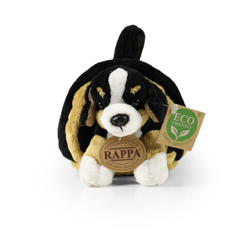 Rappa Plyšový pes Bernský salašnícky v prepravke 15 cm ECO-FRIENDLY