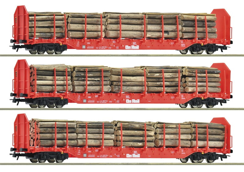 Roco Sada 3 kusov klanicových vozňov Rnoos s nákladom OnRail - 6600318